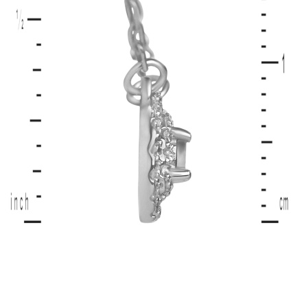 Illusion-set Diamond with Double Diamond Halo White Gold Necklace. View 4