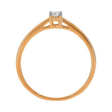 Classic Engagement Ring with 3.3mm Natural Diamond. Hypoallergenic Cadmium-free 585 (14K) Rose Gold. View 4