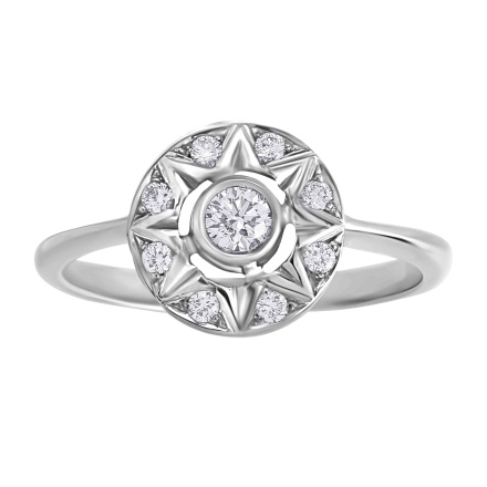 Diamond White Gold Bethlehem Star Ring. View 2