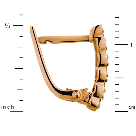 Wondrous Diamond Earrings. Hypoallergenic 585 Rose Gold, Rhodium Detailing. View 2