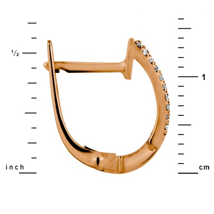 Diamond Earrings with Geometric Flavor: Height 14mm