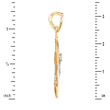 Size of Unisex Two-Tone Gold Orthodox-style Body Crucifix