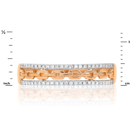 Chainlink-inspired Ring with Diamond Edges - Angle 2