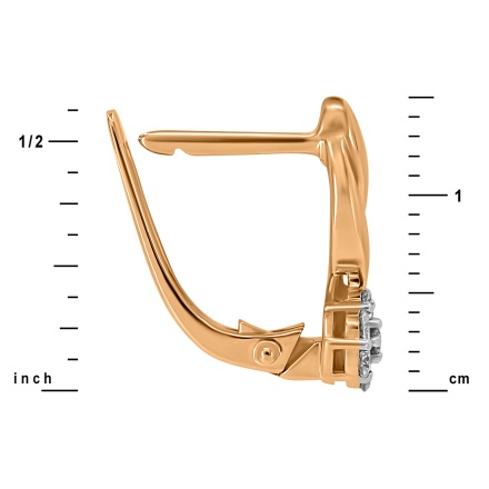 Earrings with Diamond Clusters and Curved Arches: Height 15mm