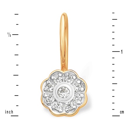 CZ Dahlia Flower Teen Earwire Earrings. View 2