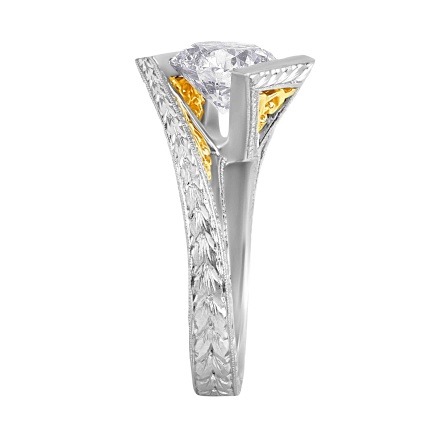 Platinum ring with investment size diamond. Angle 4
