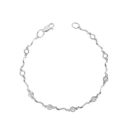 White gold diamond station bracelet. View 2