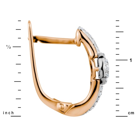 Earrings with Diamond Clusters on Diamond Lineups, Height 17mm