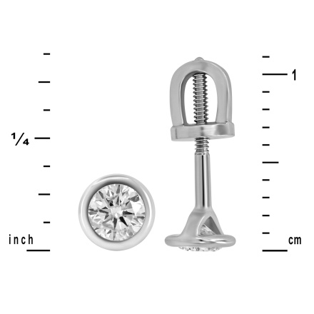 Dimensions of "Definite Elegance" Diamond Studs in White Gold