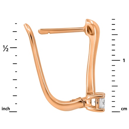 Iconic Diamond Solitaire Earrings in Rose Gold, Height 18mm