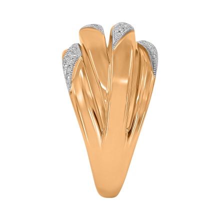 Wide Ring with Slots and Diamond Milgrain Overlays - Angle 4