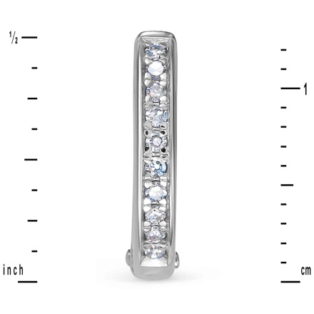 Height of 20 Diamonds Half-Eternity Huggie Earrings.
