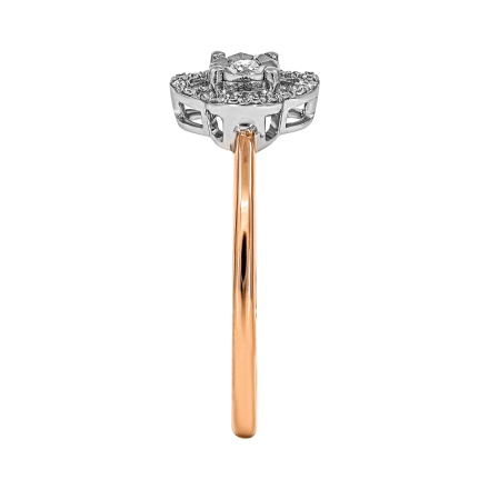 Wildflower-inspired Diamond Ring in 2-tone gold - Angle 3