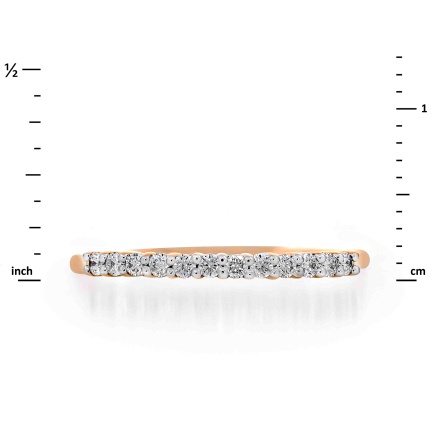 Diamond Gallery Wedding and Anniversary Ring. Hypoallergenic Cadmium-free 585 (14K) Rose Gold. View 2