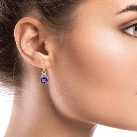 "Rhapsody in Purple" Earrings on a Model