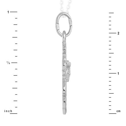 Trefoil White Gold Orthodox Cross Pendant. View 3