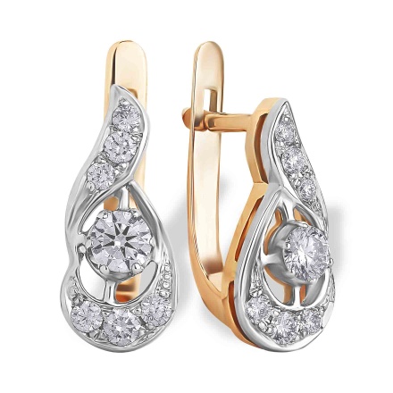 Estate Diamond Jewelry Certified Russian Earrings Golden Vintage Look Certified Diamond Earrings