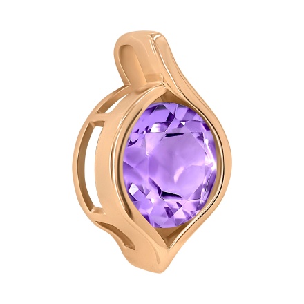 Slide Pendant with a 9mm Statement Amethyst - Angle 2
