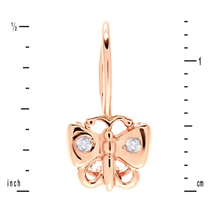 Size of CZ Butterfly Kids's Earrings