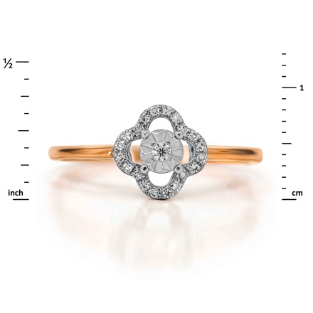 Wildflower-inspired Diamond Ring in 2-tone gold - Angle 2