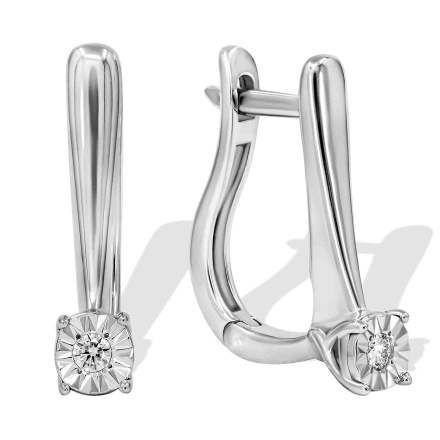 'Day-to-Evening' Diamond Earrings in a White Gold. Tested 585 (14K) White Gold, Rhodium Finish