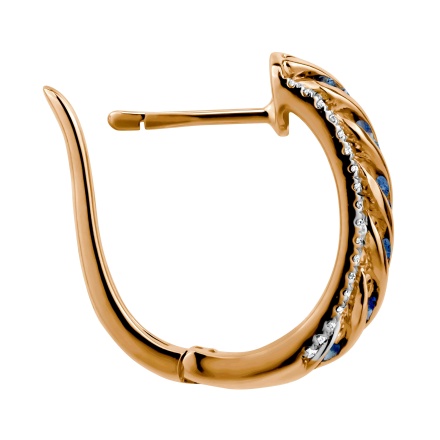 Venetian Style Sapphire and Diamond Earrings - Angle 2