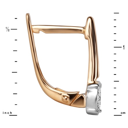 Height of Dual-gold Arch Earrings with Diamond Clusters