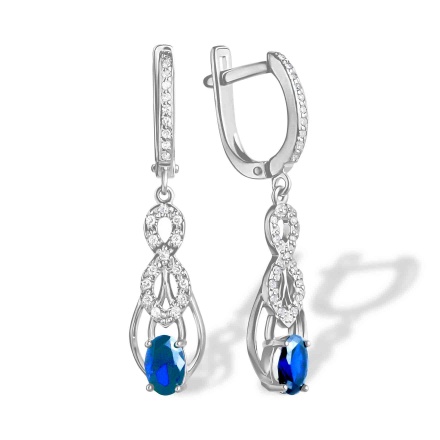 Estate Diamond Jewelry Sapphire Chandelier Earrings Golden