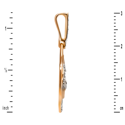 Height of Fine Pendant of Gold and Diamond Curls