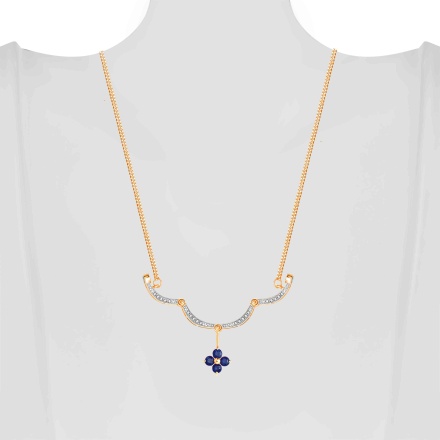 Sapphire and Diamond Rose Gold Convertible Necklace. View 5