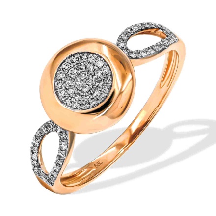 Diamond Persimmon-inspired Ring with Open Shank. Hypoallergenic Cadmium-free 585 (14K) Rose Gold