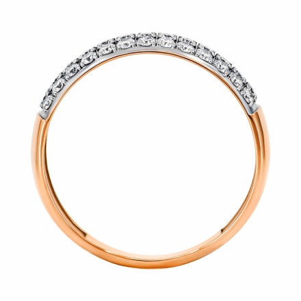 Ring with Three Rows of Hand-set Diamonds - Angle 4