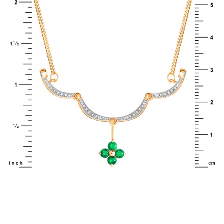 Emerald and Diamond Convertible Rose Gold Necklace. View 3