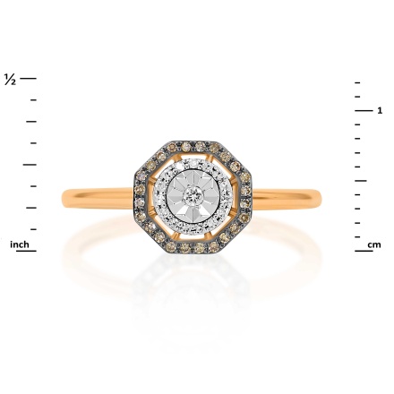 Ring with Champagne Diamonds and White Diamonds - Angle 2