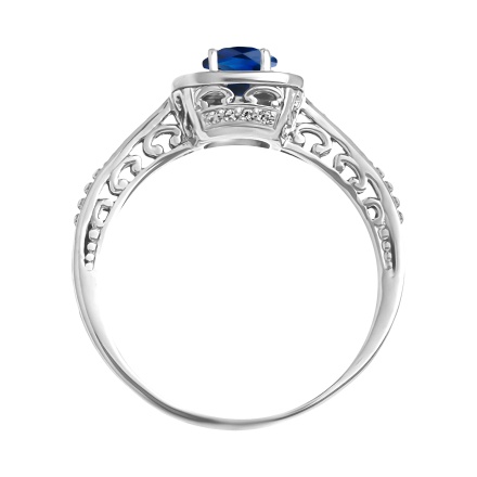 Sapphire and Diamond Open Gallery Ring. View 3