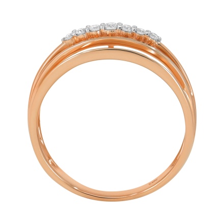 Multi-Section Ring with Graduated Diamonds. Angle 4