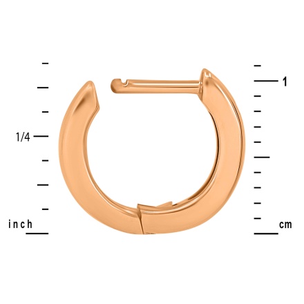 Child's Huggie Earrings with 6 Flush-set Diamonds, Height 11mm