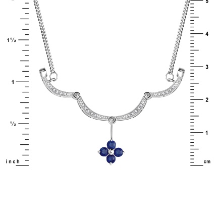 Sapphire and Diamond White Gold Convertible Necklace. view 3
