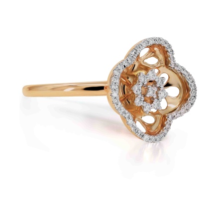 Lotus-inspired Diamond Ring - Angle 4