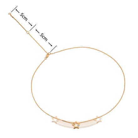 Gold Necklace with Sliding Star Set with Diamond - Collage 2