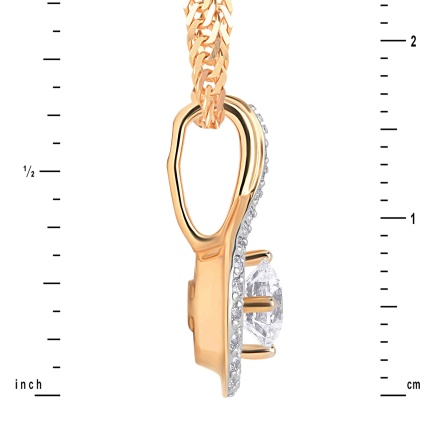 CZ Rose Gold Pendant Height. View 3