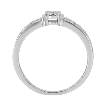 On-trend Style White Gold Engagement Ring with 33 Diamonds - Angle 4
