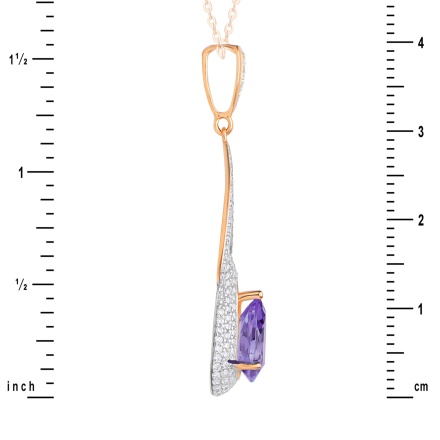 Amethyst Pendant Height. View 3