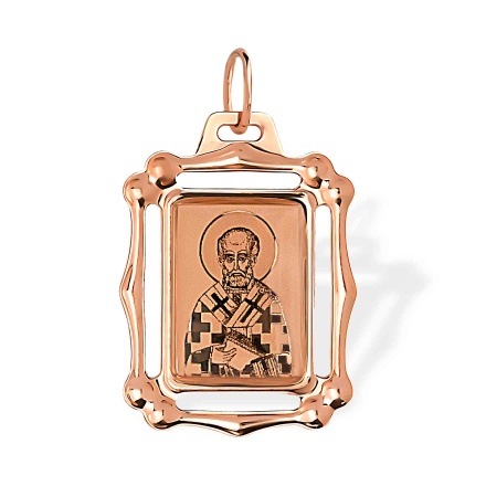 St. Nicholas the Wonderworker. Fancy Frame Gold Body Icon