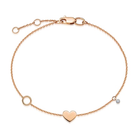 Diamond Anklet in 585 Russian gold Golden Flamingo