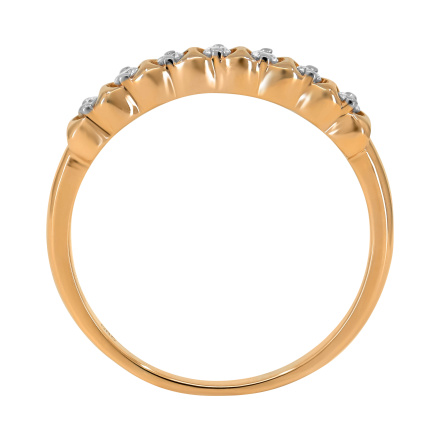 Anniversary/Wedding Ring with 7 Diamonds in 2 Prongs Each - Angle 4