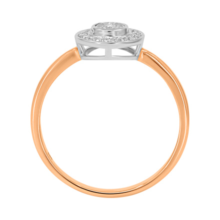 Illusion Set Diamond with Diamond Halo Ring, Angle 4