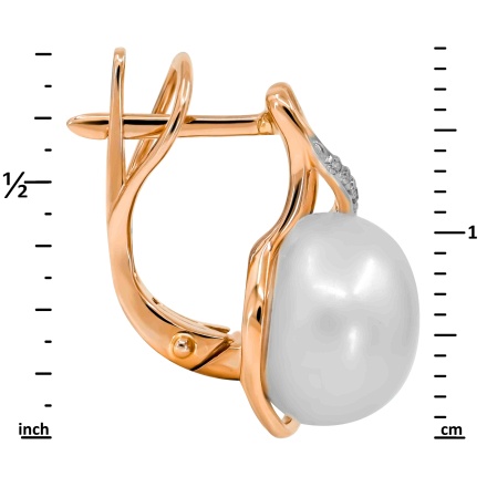 'Afrodite' Pearl and Diamond Earrings, Height 19mm