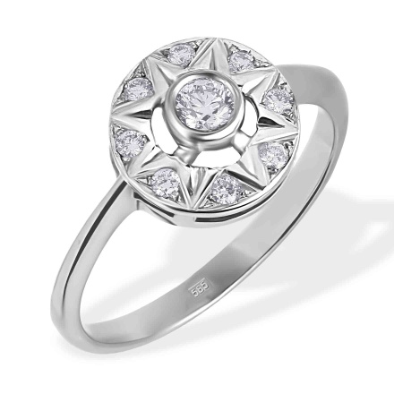 'Say YES' Diamond Engagement Ring in White Gold. 585 (14kt) White Gold, Rhodium Finish
