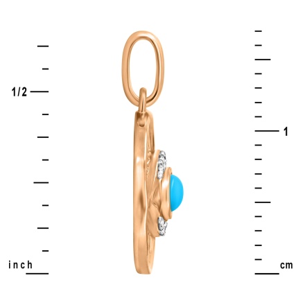 'The Eye of Providence' Pendant with Turquoise and Diamonds - Angle 3